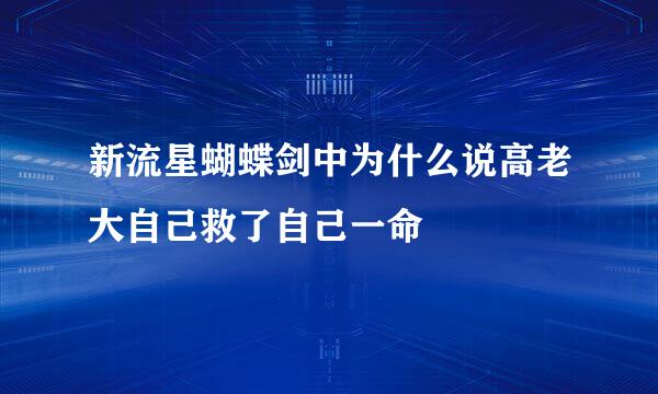 新流星蝴蝶剑中为什么说高老大自己救了自己一命