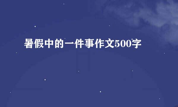 暑假中的一件事作文500字