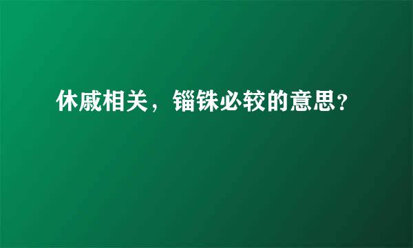 休戚相关，锱铢必较的意思？