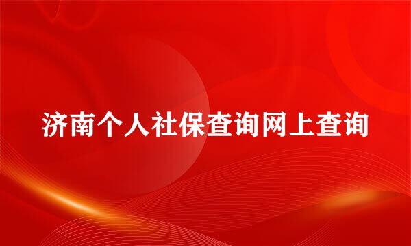 济南个人社保查询网上查询