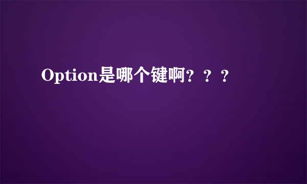 Option是哪个键啊？？？