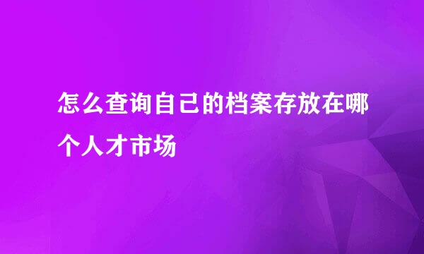 怎么查询自己的档案存放在哪个人才市场