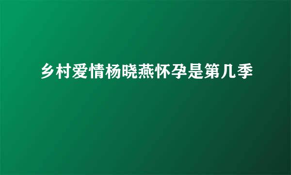 乡村爱情杨晓燕怀孕是第几季