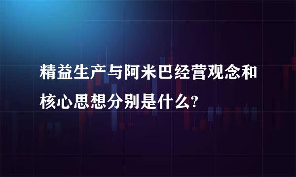 精益生产与阿米巴经营观念和核心思想分别是什么?