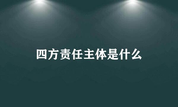 四方责任主体是什么