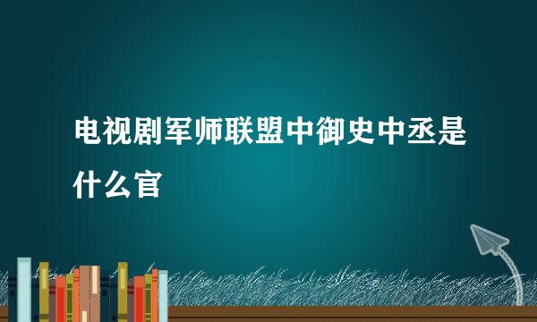 电视剧军师联盟中御史中丞是什么官