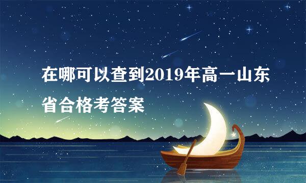 在哪可以查到2019年高一山东省合格考答案