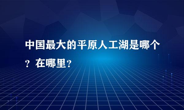 中国最大的平原人工湖是哪个？在哪里？