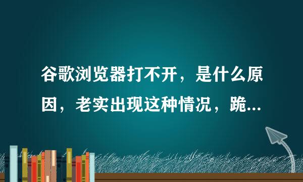 谷歌浏览器打不开，是什么原因，老实出现这种情况，跪求大神，怎么处理