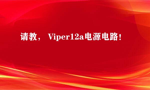 请教， Viper12a电源电路！