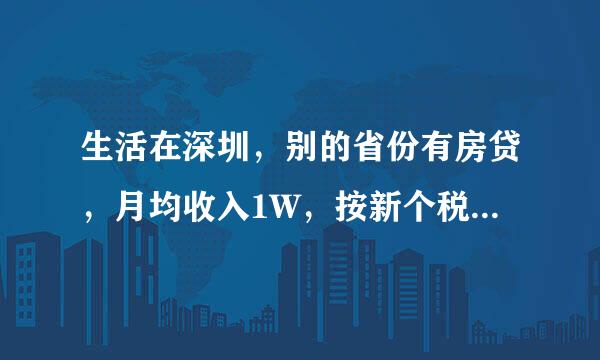 生活在深圳，别的省份有房贷，月均收入1W，按新个税法，申请住房贷款利息和住房租金哪个合适