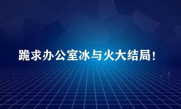 跪求办公室冰与火大结局！