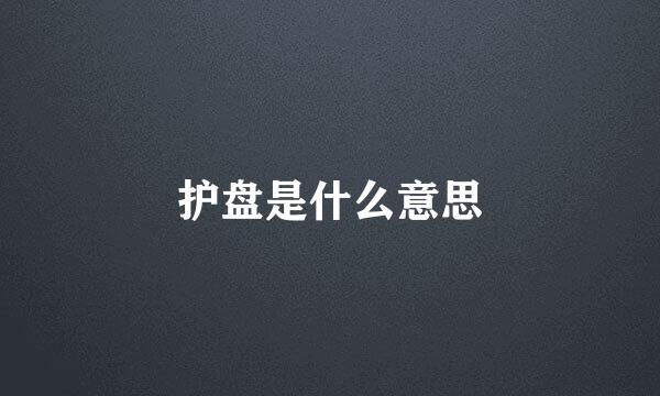 护盘是什么意思