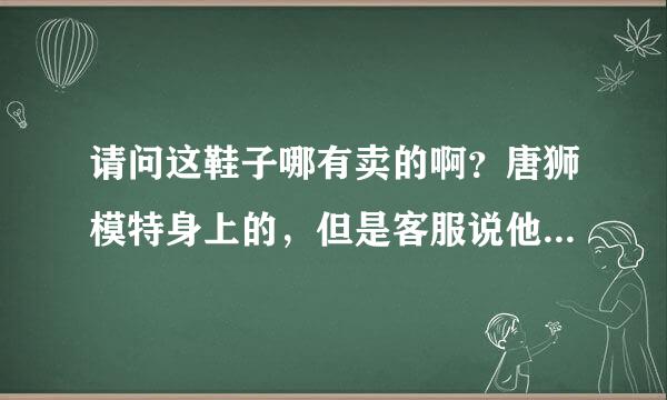 请问这鞋子哪有卖的啊？唐狮模特身上的，但是客服说他们没这鞋子卖！