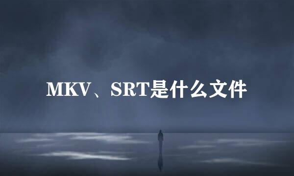 MKV、SRT是什么文件