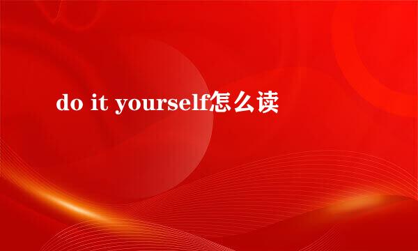 do it yourself怎么读