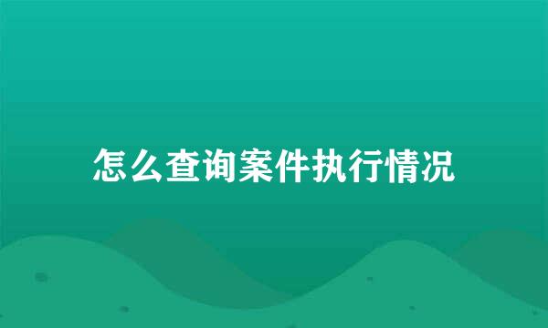 怎么查询案件执行情况