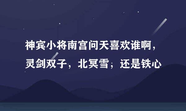 神宾小将南宫问天喜欢谁啊，灵剑双子，北冥雪，还是铁心