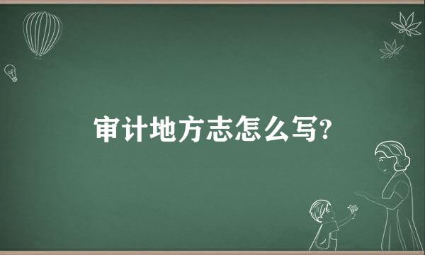 审计地方志怎么写?