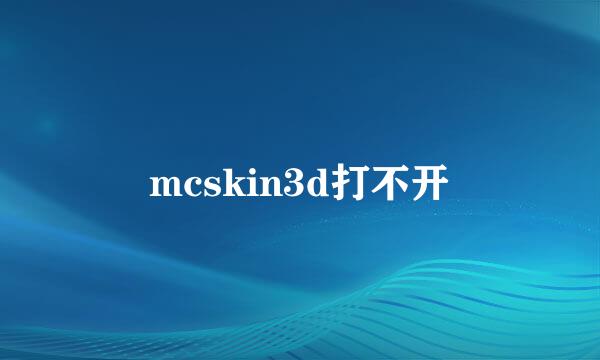 mcskin3d打不开