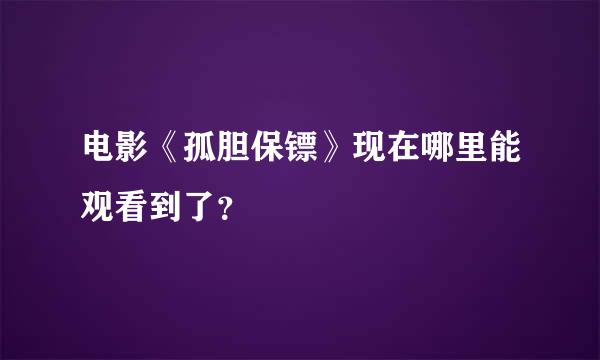 电影《孤胆保镖》现在哪里能观看到了？