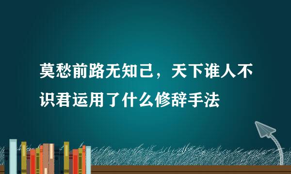 莫愁前路无知己，天下谁人不识君运用了什么修辞手法