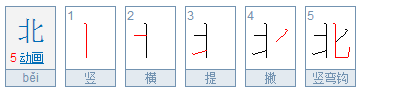 北字笔顺笔画顺序