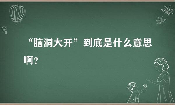 “脑洞大开”到底是什么意思啊？