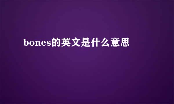 bones的英文是什么意思