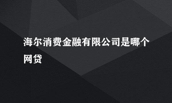 海尔消费金融有限公司是哪个网贷