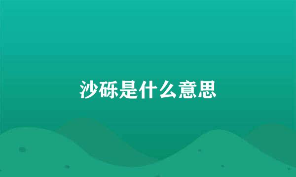 沙砾是什么意思