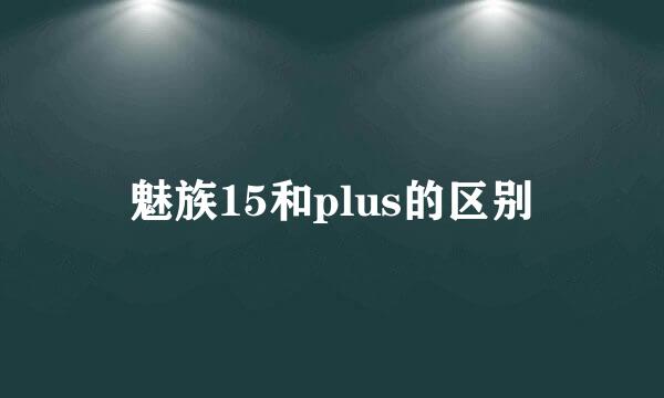 魅族15和plus的区别