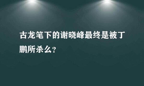 古龙笔下的谢晓峰最终是被丁鹏所杀么？