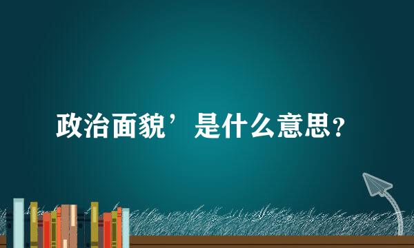 政治面貌’是什么意思？