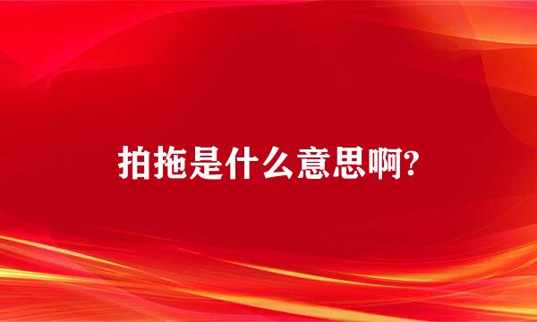 拍拖是什么意思啊?