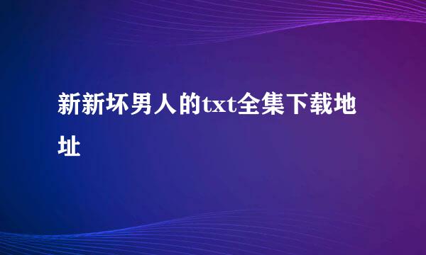 新新坏男人的txt全集下载地址