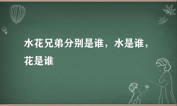 水花兄弟分别是谁，水是谁，花是谁