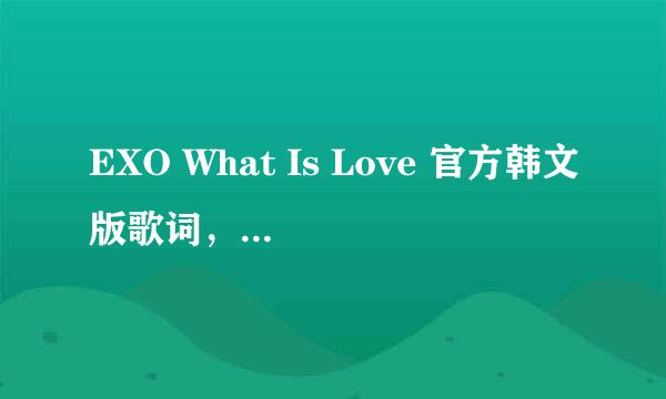 EXO What Is Love 官方韩文版歌词，要标注哪一句是谁唱的 谢谢