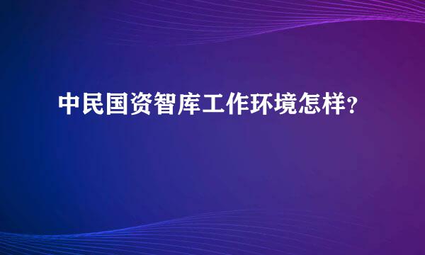 中民国资智库工作环境怎样？