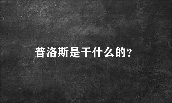 普洛斯是干什么的？