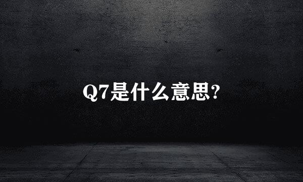 Q7是什么意思?