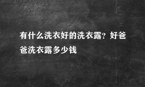 有什么洗衣好的洗衣露？好爸爸洗衣露多少钱