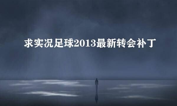 求实况足球2013最新转会补丁