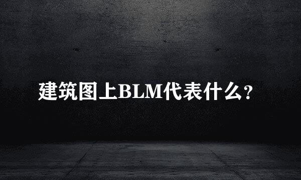 建筑图上BLM代表什么？