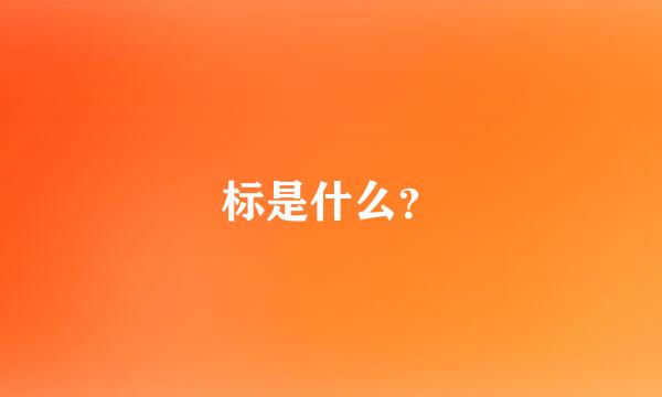 标是什么？