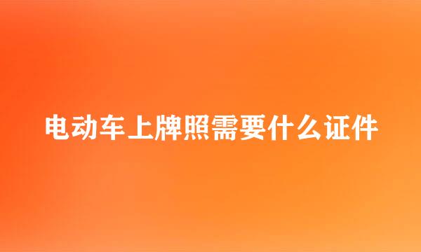 电动车上牌照需要什么证件