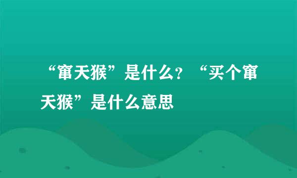 “窜天猴”是什么？“买个窜天猴”是什么意思