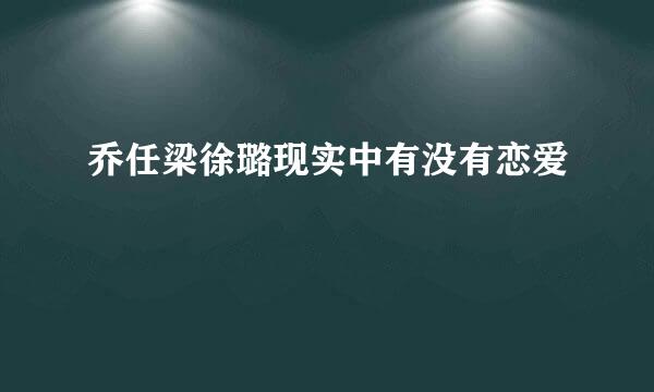 乔任梁徐璐现实中有没有恋爱