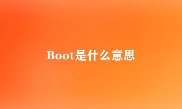 Boot是什么意思