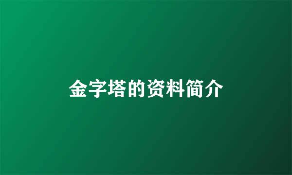 金字塔的资料简介